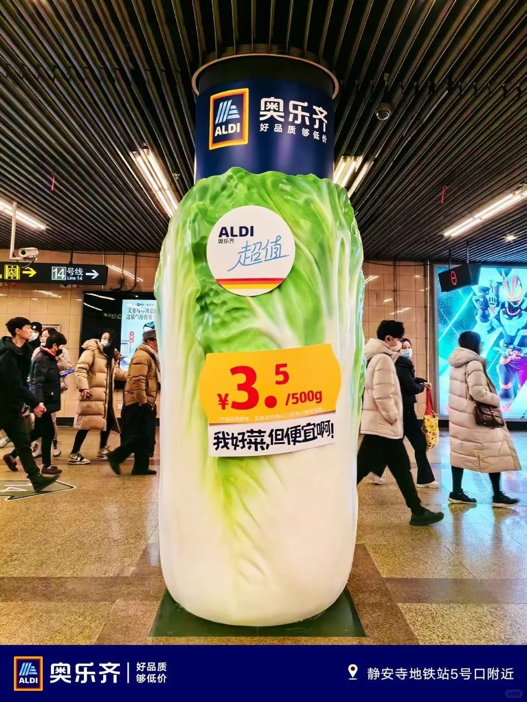 ALDI奥乐齐户外广告，在上海地铁里“种”蔬菜