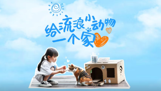 国际流浪动物保护日，QQ星用纸箱给动物造了一个家