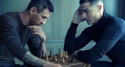 LV世界杯广告，梅西C罗棋局对弈