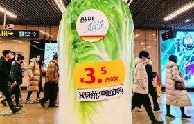 ALDI奥乐齐户外广告，在上海地铁里“种”蔬菜