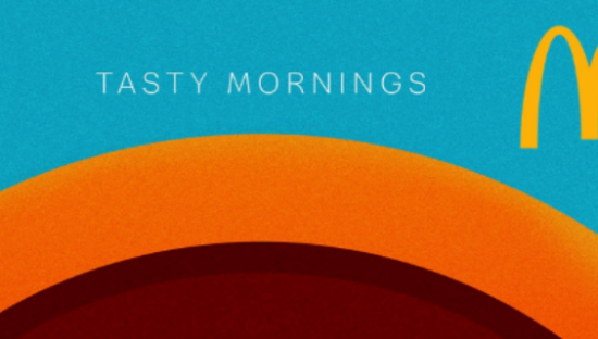 复古风海报，勾勒出麦当劳美味食物的形象