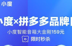 拼多多联合小度推出品牌日：爆款智能音箱半价抢