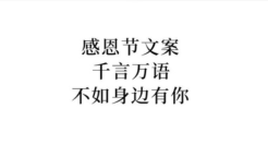感恩节文案：​千言万语，不如身边有你