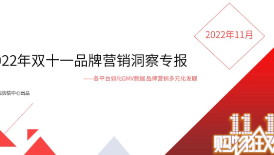 2022年双十一品牌营销洞察专报