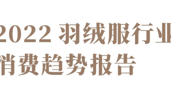 2022羽绒服行业消费趋势报告