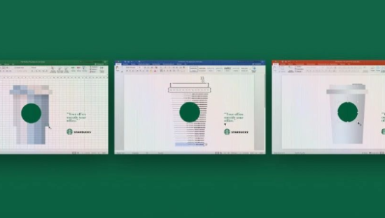 好社畜的创意！星巴克用Office做海报“套路”打工人