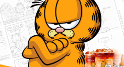 库迪咖啡x加菲猫，周一好想「桃」