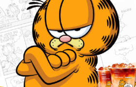 库迪咖啡x加菲猫，周一好想「桃」