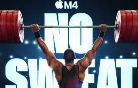 苹果拟人广告：花样举重表演，展示芯片强大性能